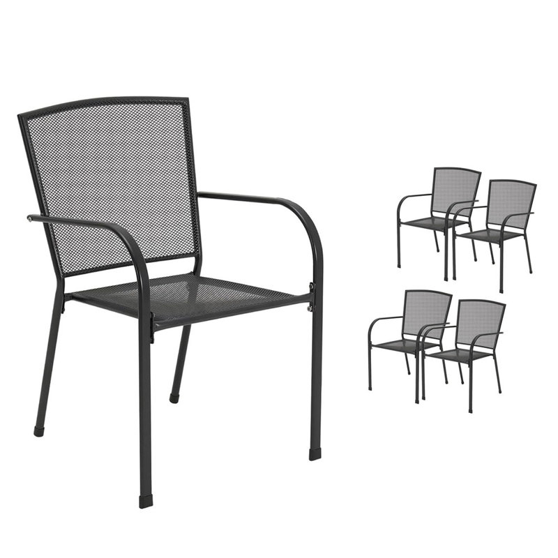 Chaise de salle à manger en métal pour l'extérieur