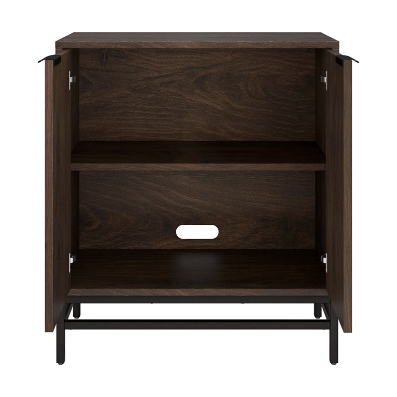 Demello 28" Wide Rectangular Accent Cabinet in Alder, Brown