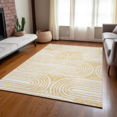 Kinslee Washable Geometric Indoor / Outdoor Rug