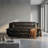 3-Piece Modern Black Faux Leather Sofa Set