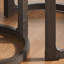 Ensemble de 2 tables basses gigognes carrées, tables d'appoint Mid-Century à cannelures ondulées, ensemble de tables de bout en placage de bois noir pour le bureau du salon