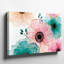 Toile «Composition florale éclatante» avec art mural rose pâle et pêche et pétales sarcelle riches entrelacés avec art mural sur toile-1395827666