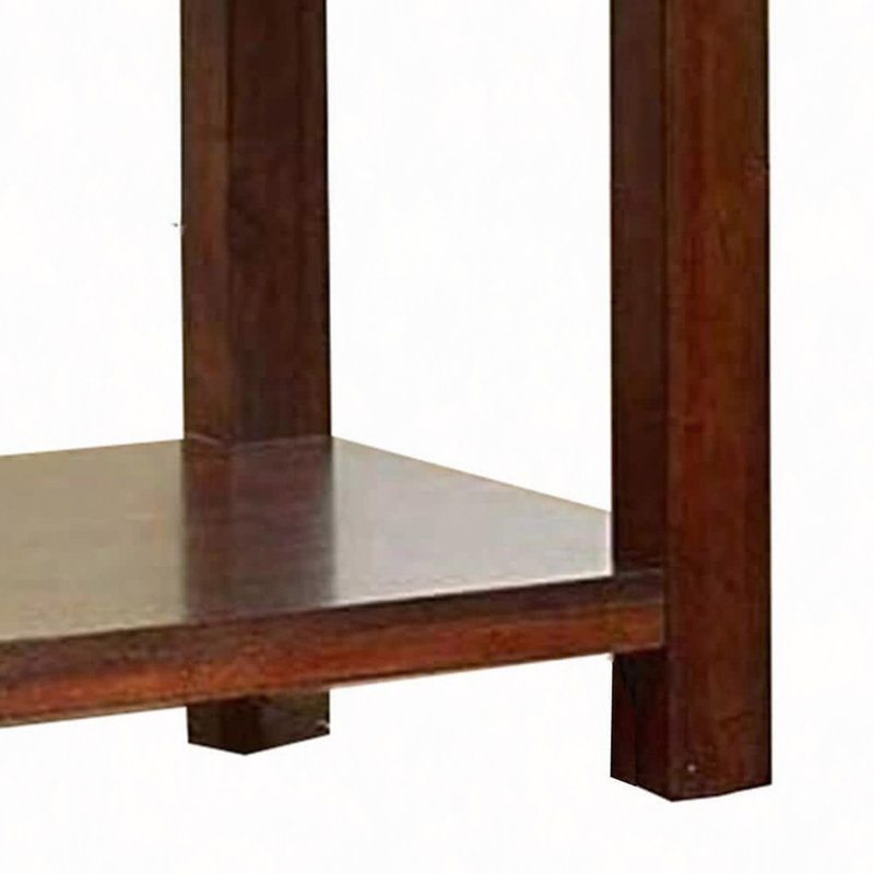 Table de bout avec tablette ouverte et grain de bois naturel