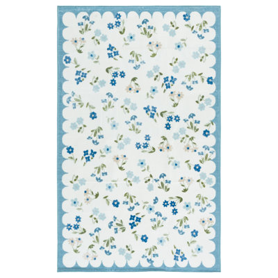 Msrw 198 Performance Machine Washable Floral Rug