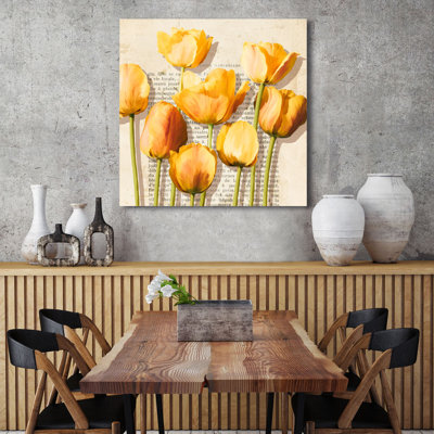 1LC6223 Vintage Composition Of Tulips (detail) - Wrapped Canvas Print
