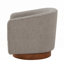 Chaise pivotante en tissu chenille avec base en bois, confort moelleux et design élégant pour n'importe quelle pièce-449840889