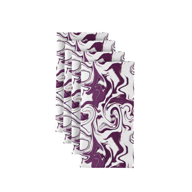 Polyester Abstract Square Napkin, Purple