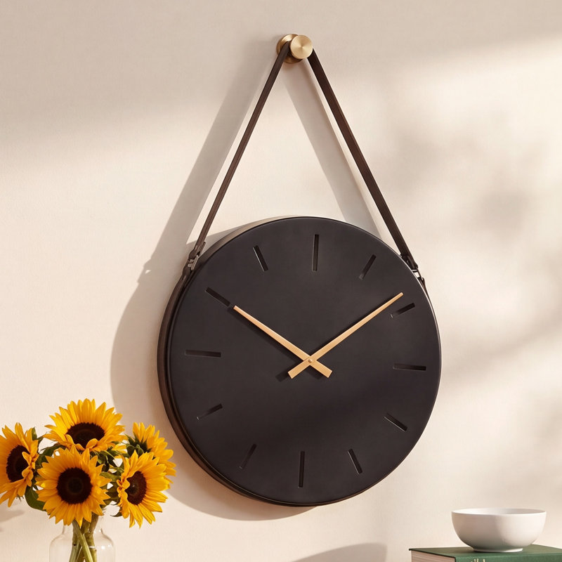 Metal Wall Clock, Black