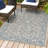 Hagerman Vintage Filigree Textured Weave Gray/Navy Indoor/Outdoor Rug-1890326524