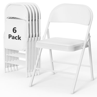 Paquet de 6 chaises pliantes rembourrées 350 lb, chaises pliantes en cuir PU pour événements, mariages et fêtes
