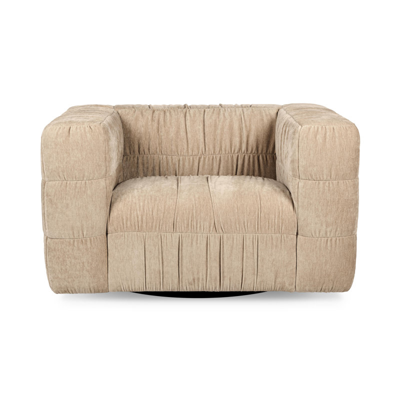 Fauteuil pivotant en tissu Afeela, Vanille française