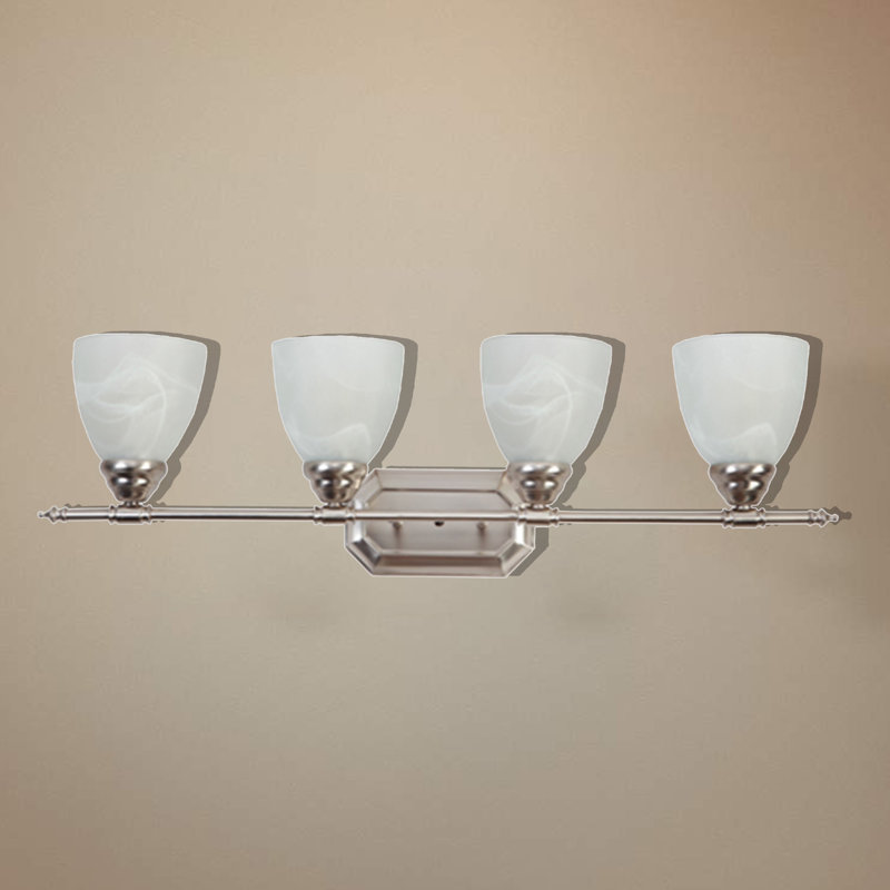 Éclairage pour meuble-lavabo 4 lumières Gutierrez, Nickel brossé