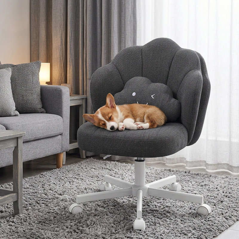COMHOMA Office Chair, Grey Linen
