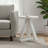 Round White Solid Wood Accent_End Table