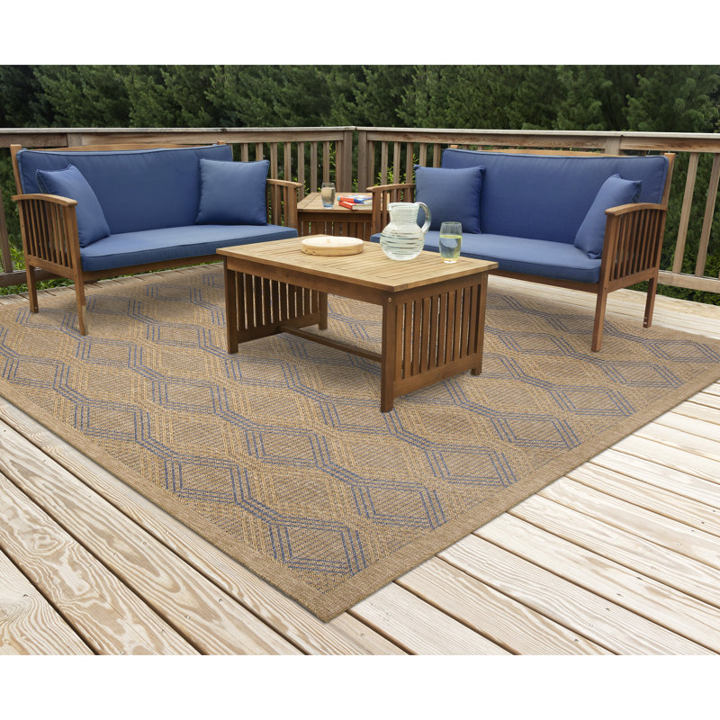 Bordy Geometric Indoor / Outdoor Rug, Square 7'10"