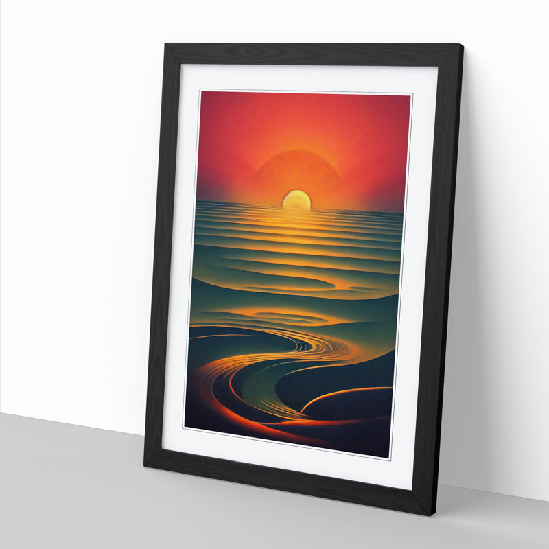 Sunset Fantasy - Picture Frame Print, 64cm H x 25cm W x 2cm D, Walnut