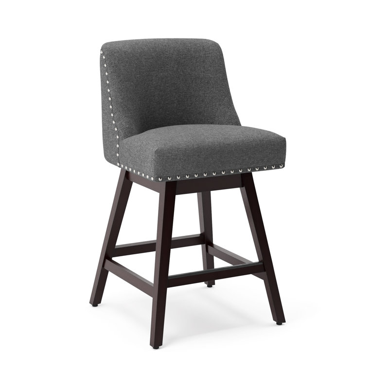 Tabouret pivotant 26 po Amania, Siège gris / cadre gris foncé