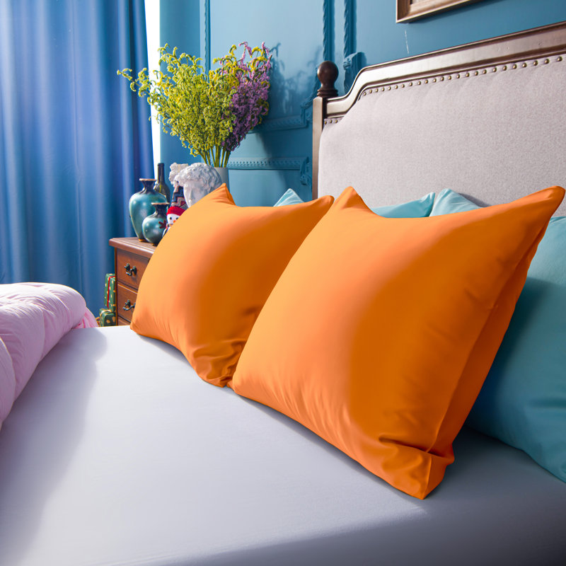 White Satin Silk Standard Pillowcases with Hidden Zipper