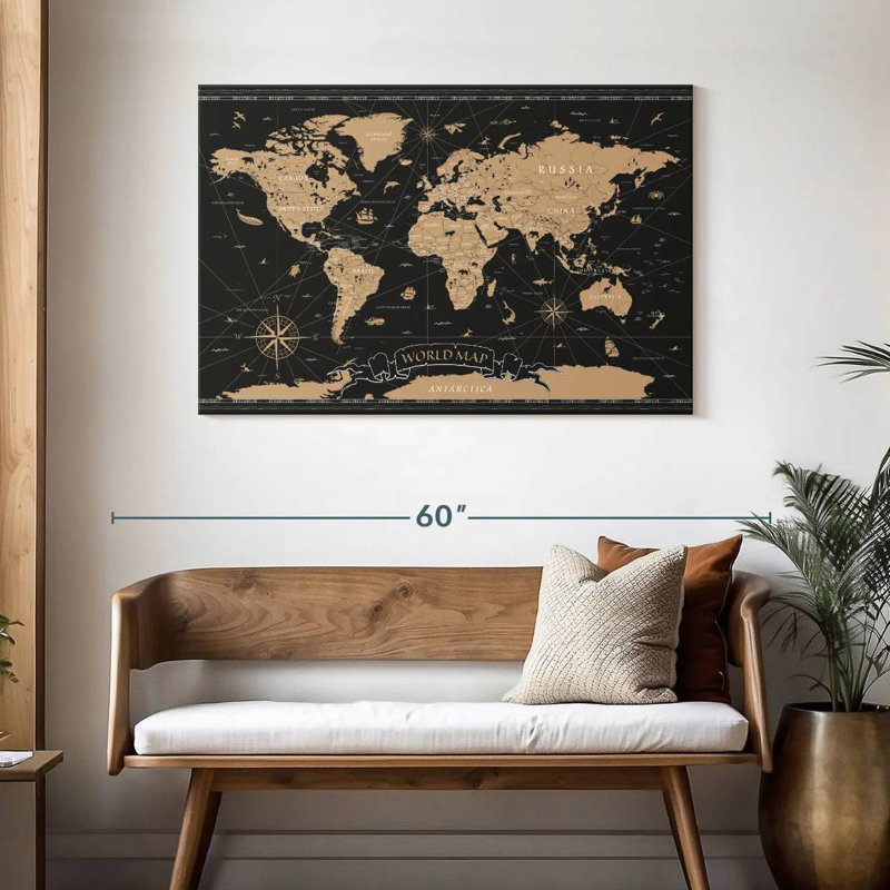 Carte du monde Aliaz Grand, H 30 po x l 45 po