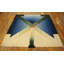 Mid Century Modern Blue and Cream English Art Moderne Tapestry by Stefan Knapp