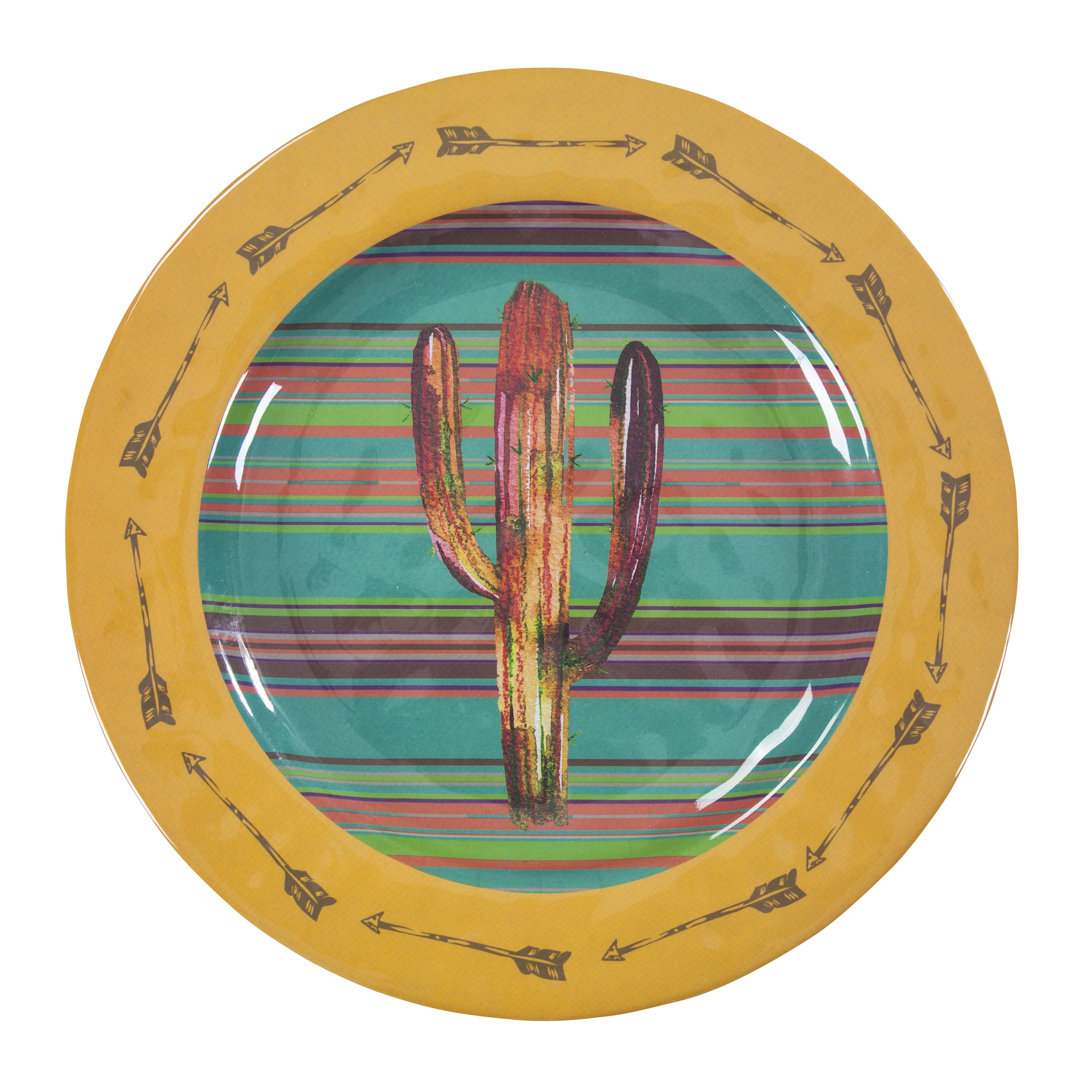 Cactus Melamine Plastic Dinner Plate (Set of 4) Paseo Road by HiEnd Accents