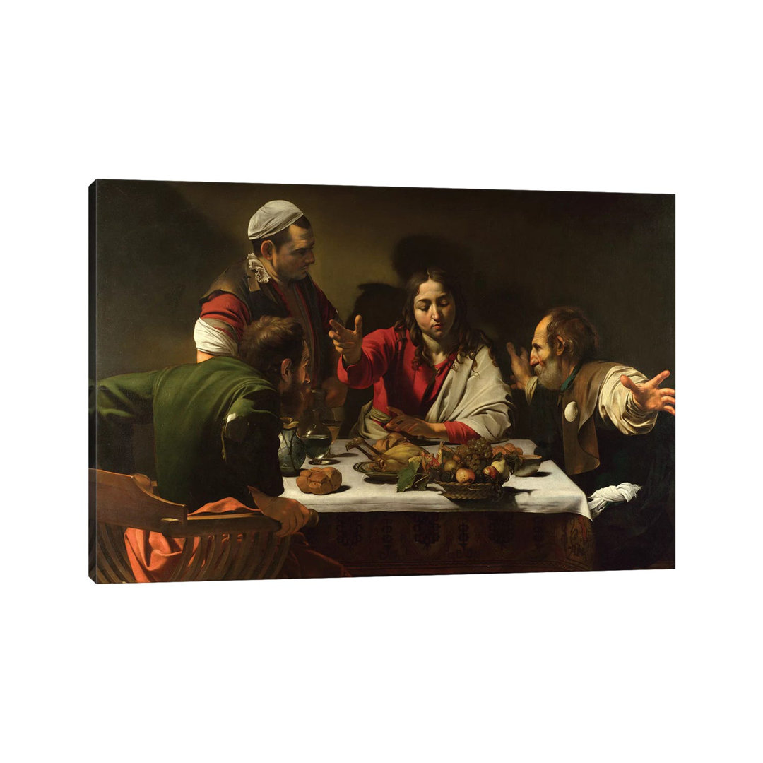 The Supper at Emmaus, 1601 by Michelangelo Merisi Da Caravaggio - Wrapped Canvas Painting