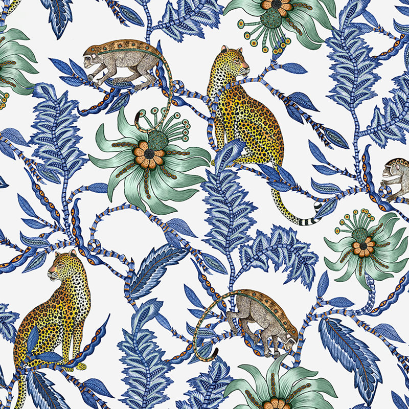 Ardmore 'Monkey Bean' Linen Fabric, Tanzanite