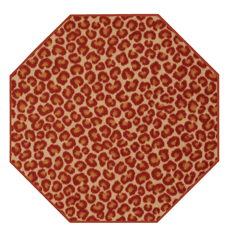 Tapis d'intérieur / extérieur brun Bejna, Octogone 3 pi