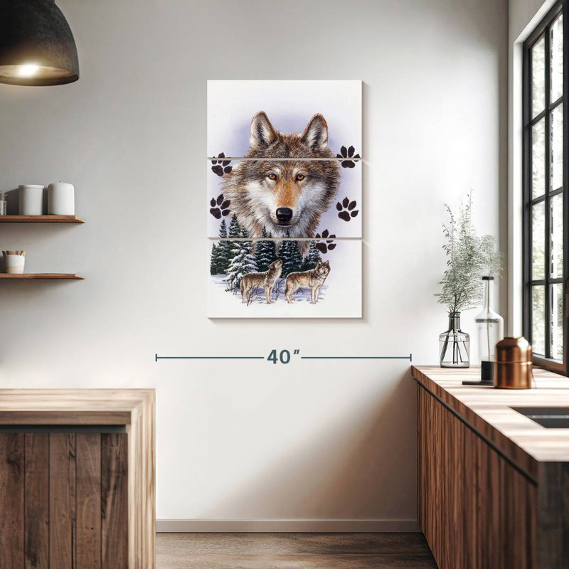 Brampt Wolf Montage Winter, 38" H x 24" W