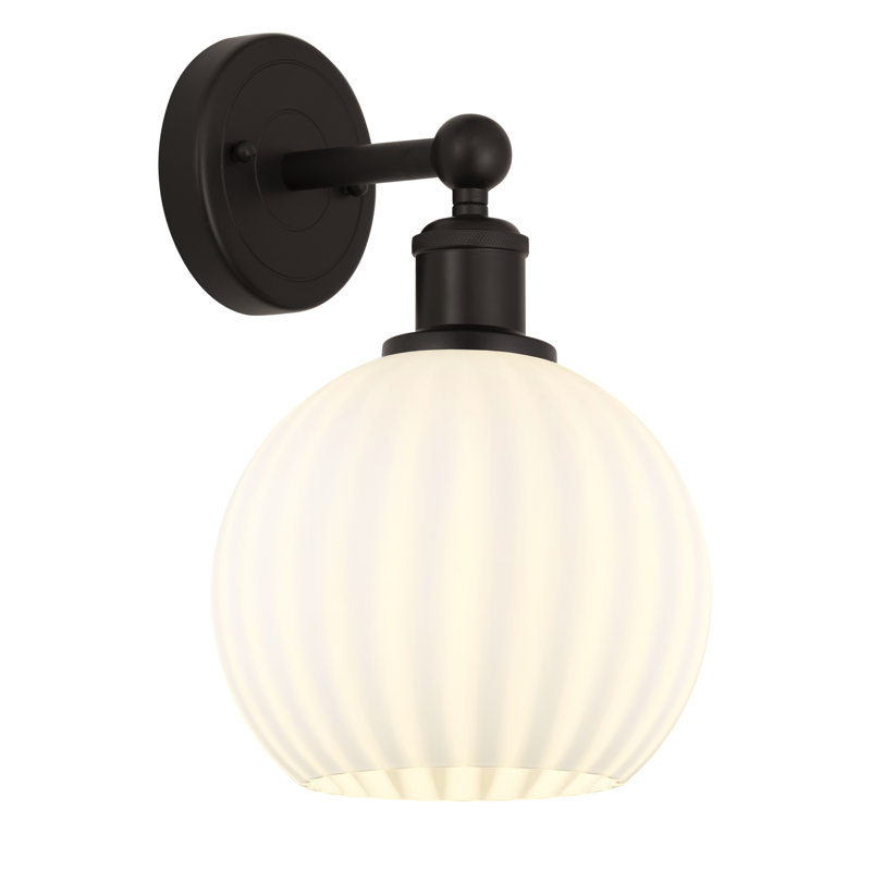 Applique murale 1 lumière Edison Venetian, H 12,25 po x l 8 po x P 8,5 po, Bronze huilé