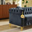 Canapé Chesterfield à structure en bois avec coussins ronds, pieds en métal pour la maison