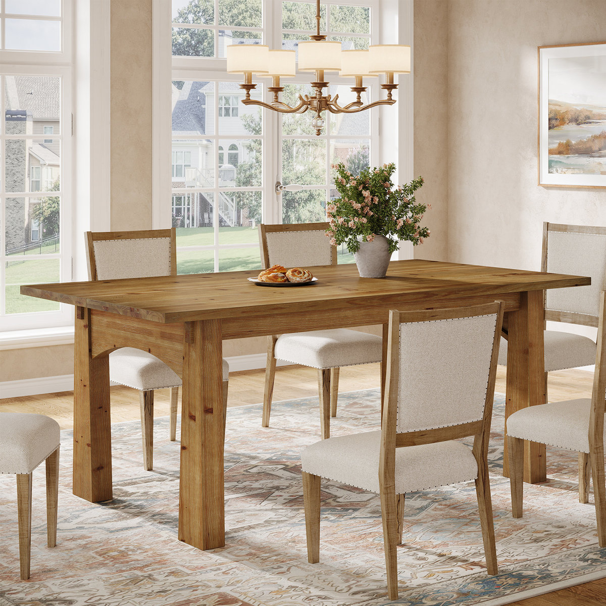 Ebern Designs 63" Solid Wood Dining Table & Reviews | Wayfair