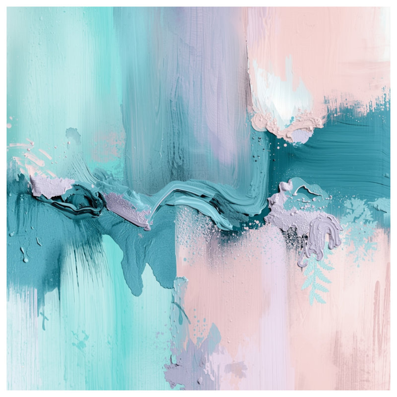 Blue Pink Brushstrokes Comforter, Queen