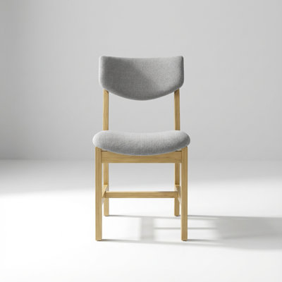 Four-Piece Solid Wood Upholstered Dining Chair Set with Comfortable Fabric Cushions