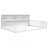 Full Floor Bed With Side Bookcase,Shelves,Guardrails,White-1057717133