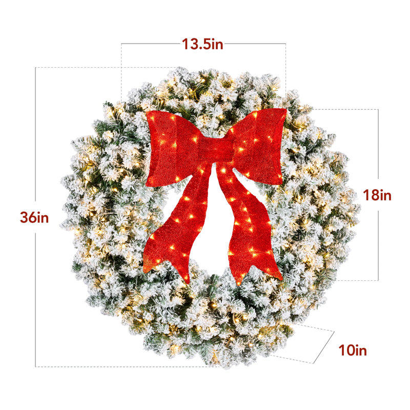 Christmas Wreath, 36" H x 36" W
