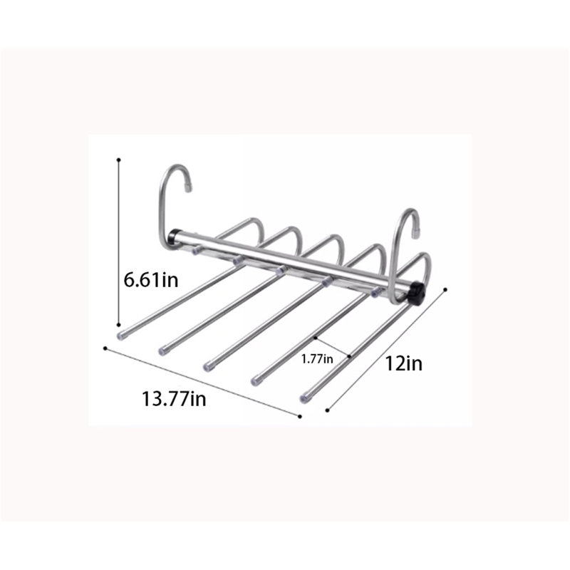 Cintre pour pantalons pliable en acier inoxydable, 2