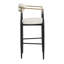 De 2 tabourets de comptoir - Revêtement beige et base en fer noir Bar Duo similicuir