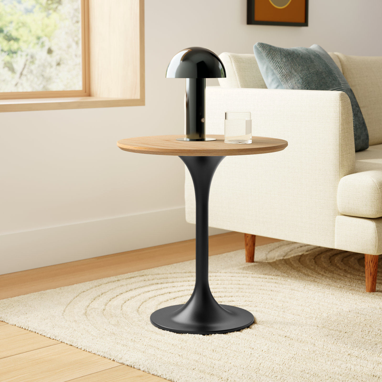 Flow End Table, Oak