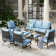 Tapasi 9 - Person Patio Conversation Set with Rocking Lounge Chairs & Optional Firepit Table