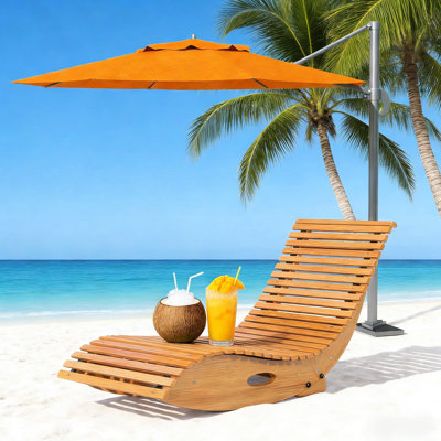 Chaise berçante d'extérieur en bois, - Coussinets de pieds basculants, chaise berçante 110 135, structure avec poids de 264 lb