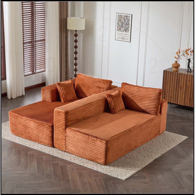 Canapé modulaire à compression avec méridienne confortable, canapé en L désossé pour le salon et la chambre à coucher, canapé-lit modulaire minimaliste