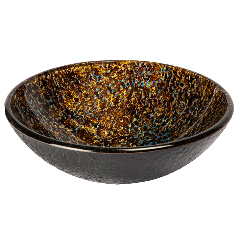 Eden Bath Eden 16.5'' Brown/Black Tempered Glass Circular Bathroom Sink