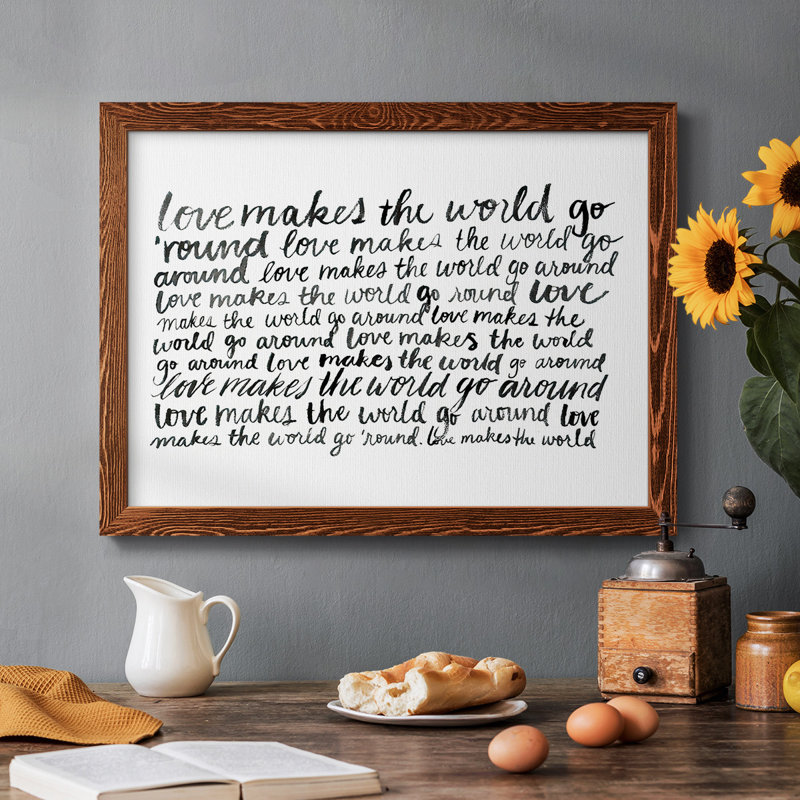 Écriture avec amour II, reproduction d'art sur toile, Érable, H 22 po x l 32 po x P 1,5 po