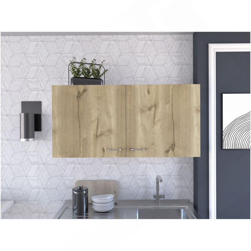 Oklahoma Wall Cabinet, Two Doors, White/Natural
