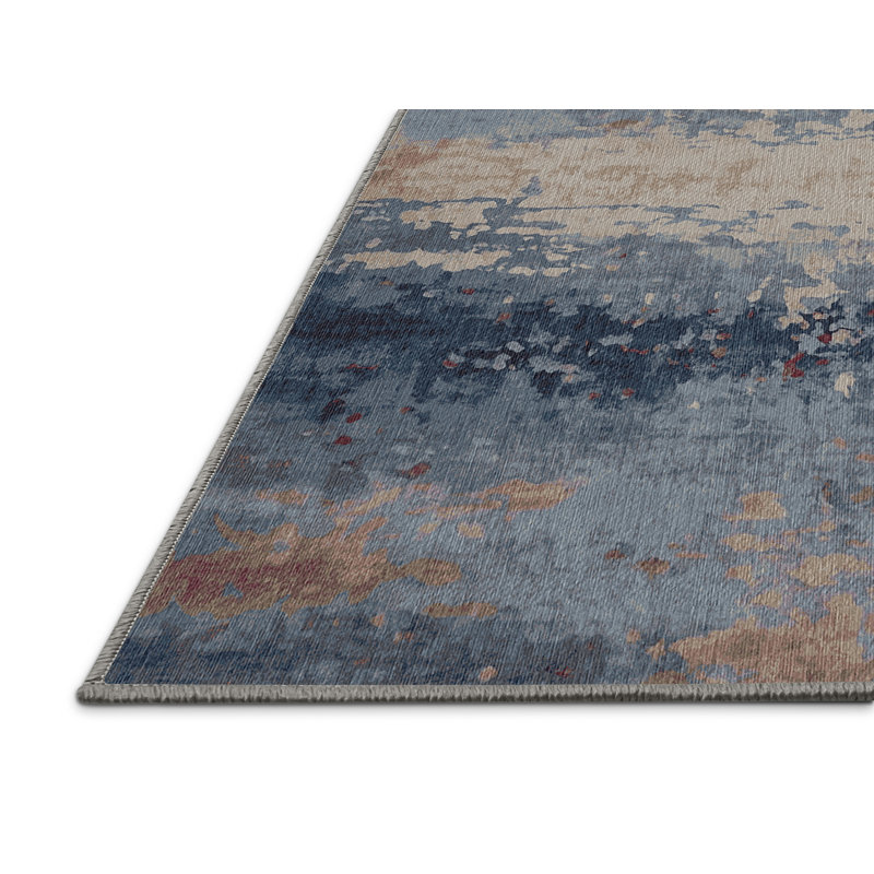 Machine Washable Gray Area Rug, Rectangle 7' x 10'