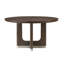 Table de salle à manger ronde moderne avec finition brune de 5 pièces et 4 chaises d'appoint-1819660776