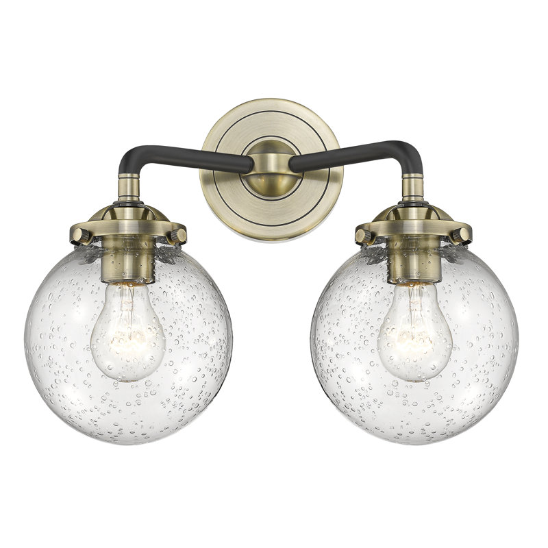 Éclairage pour salle de bain 2 lumières Emeril, Laiton antique noir, Grainé