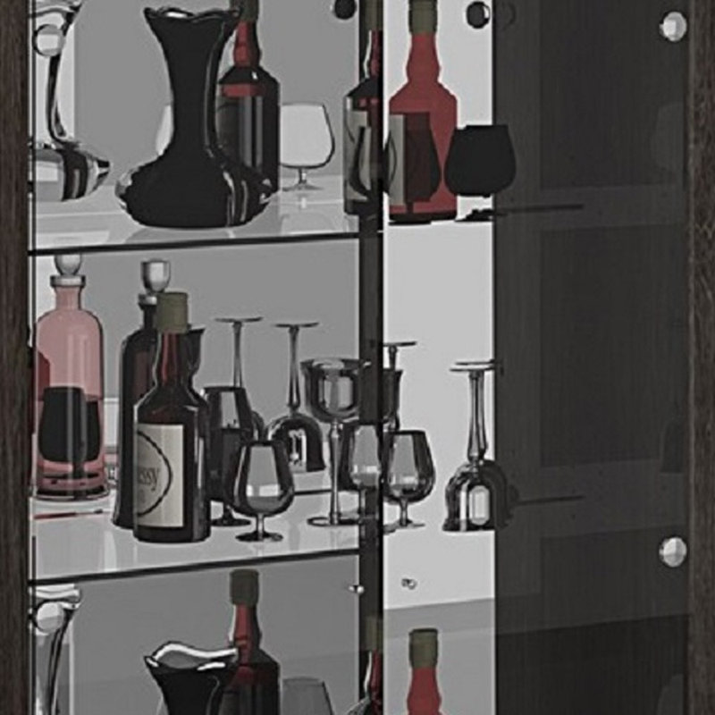 Armoire d'appoint 68 po avec tiroir gris et argent Willandra