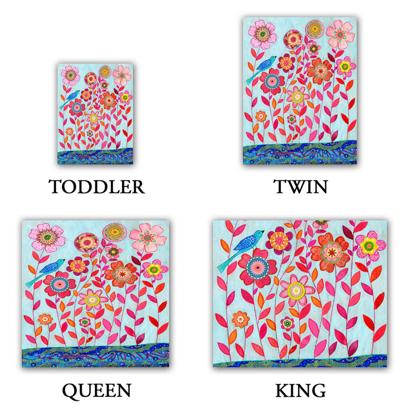 Ensemble de housse de couette oiseau, 1 housse de couette grand + 2 taies standards